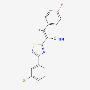 molecular formula C18H10BrFN2S B11695289 (2E)-2-[4-(3-bromophenyl)-1,3-thiazol-2-yl]-3-(4-fluorophenyl)prop-2-enenitrile 