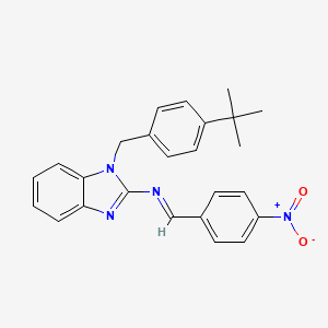 molecular formula C25H24N4O2 B11695304 1-(4-tert-butylbenzyl)-N-[(E)-(4-nitrophenyl)methylidene]-1H-benzimidazol-2-amine 