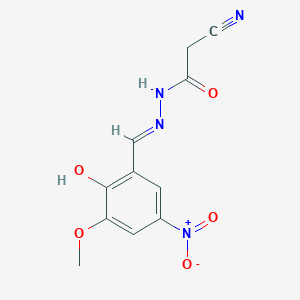 2-cyano-N'-[(E)-(2-hydroxy-3-methoxy-5-nitrophenyl)methylidene]acetohydrazide