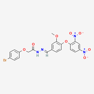 2-(4-Bromophenoxy)-N'-[(E)-[4-(2,4-dinitrophenoxy)-3-methoxyphenyl]methylidene]acetohydrazide