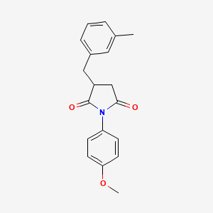 molecular formula C19H19NO3 B11695346 1-(4-Methoxyphenyl)-3-[(3-methylphenyl)methyl]pyrrolidine-2,5-dione 