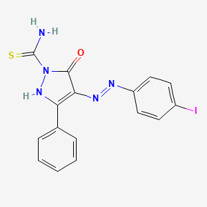 (4Z)-4-[2-(4-iodophenyl)hydrazinylidene]-5-oxo-3-phenyl-4,5-dihydro-1H-pyrazole-1-carbothioamide