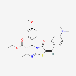 ethyl (2E)-2-[4-(dimethylamino)benzylidene]-5-(4-methoxyphenyl)-7-methyl-3-oxo-2,3-dihydro-5H-[1,3]thiazolo[3,2-a]pyrimidine-6-carboxylate