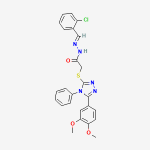 N'-[(E)-(2-chlorophenyl)methylidene]-2-{[5-(3,4-dimethoxyphenyl)-4-phenyl-4H-1,2,4-triazol-3-yl]sulfanyl}acetohydrazide