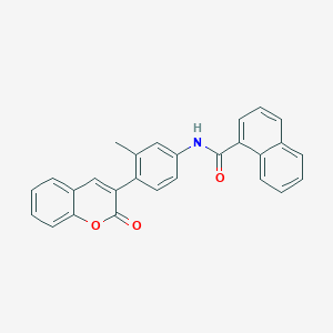 molecular formula C27H19NO3 B11695392 N-[3-methyl-4-(2-oxo-2H-chromen-3-yl)phenyl]naphthalene-1-carboxamide 