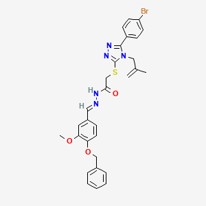 N'-{(E)-[4-(benzyloxy)-3-methoxyphenyl]methylidene}-2-{[5-(4-bromophenyl)-4-(2-methyl-2-propenyl)-4H-1,2,4-triazol-3-yl]sulfanyl}acetohydrazide