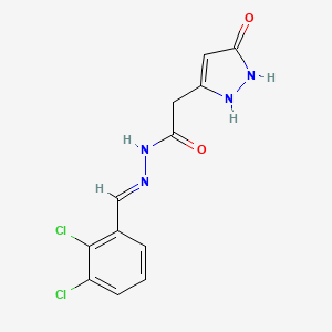 N-[(2,3-dichlorophenyl)methylideneamino]-2-(5-oxo-1,2-dihydropyrazol-3-yl)acetamide