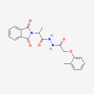 molecular formula C20H19N3O5 B11695480 2-(1,3-dioxo-1,3-dihydro-2H-isoindol-2-yl)-N'-[(2-methylphenoxy)acetyl]propanehydrazide 