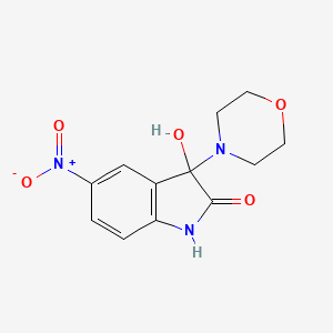 molecular formula C12H13N3O5 B11695535 3-hydroxy-3-(morpholin-4-yl)-5-nitro-1,3-dihydro-2H-indol-2-one 