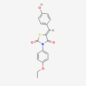 molecular formula C18H15NO4S B11695549 (5Z)-3-(4-ethoxyphenyl)-5-[(4-hydroxyphenyl)methylidene]-1,3-thiazolidine-2,4-dione 