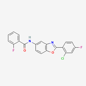 N-[2-(2-chloro-4-fluorophenyl)-1,3-benzoxazol-5-yl]-2-fluorobenzamide