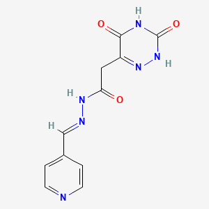 2-(3,5-dihydroxy-1,2,4-triazin-6-yl)-N'-[(E)-pyridin-4-ylmethylidene]acetohydrazide