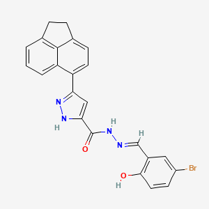 molecular formula C23H17BrN4O2 B11695590 N'-[(E)-(5-bromo-2-hydroxyphenyl)methylidene]-3-(1,2-dihydroacenaphthylen-5-yl)-1H-pyrazole-5-carbohydrazide 