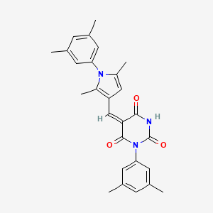 (5E)-1-(3,5-dimethylphenyl)-5-{[1-(3,5-dimethylphenyl)-2,5-dimethyl-1H-pyrrol-3-yl]methylidene}pyrimidine-2,4,6(1H,3H,5H)-trione