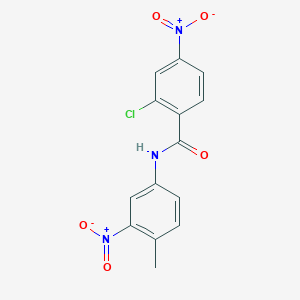 molecular formula C14H10ClN3O5 B11695603 2-chloro-N-(4-methyl-3-nitrophenyl)-4-nitrobenzamide 