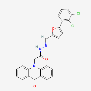 molecular formula C26H17Cl2N3O3 B11695628 N'-{(E)-[5-(2,3-dichlorophenyl)furan-2-yl]methylidene}-2-(9-oxoacridin-10(9H)-yl)acetohydrazide 