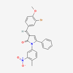 molecular formula C25H19BrN2O4 B11695643 (3E)-3-(3-bromo-4-methoxybenzylidene)-1-(4-methyl-3-nitrophenyl)-5-phenyl-1,3-dihydro-2H-pyrrol-2-one 