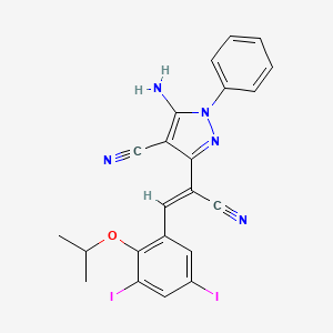 5-amino-3-{(Z)-1-cyano-2-[3,5-diiodo-2-(propan-2-yloxy)phenyl]ethenyl}-1-phenyl-1H-pyrazole-4-carbonitrile