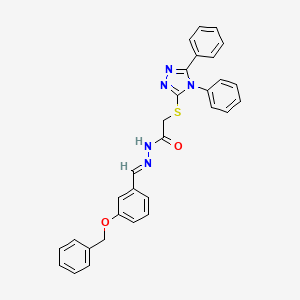 molecular formula C30H25N5O2S B11695646 N'-{(E)-[3-(benzyloxy)phenyl]methylidene}-2-[(4,5-diphenyl-4H-1,2,4-triazol-3-yl)sulfanyl]acetohydrazide 