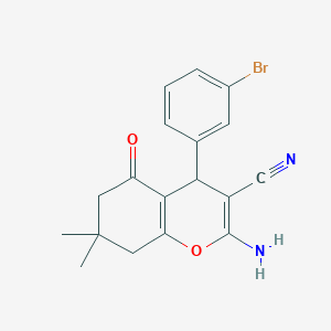 2-amino-4-(3-bromophenyl)-7,7-dimethyl-5-oxo-5,6,7,8-tetrahydro-4H-chromene-3-carbonitrile