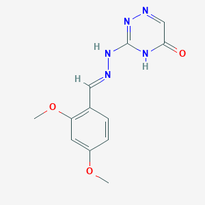 molecular formula C12H13N5O3 B11695684 3-[(2E)-2-(2,4-dimethoxybenzylidene)hydrazinyl]-1,2,4-triazin-5-ol 