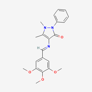 1,5-dimethyl-2-phenyl-4-{[(E)-(3,4,5-trimethoxyphenyl)methylidene]amino}-1,2-dihydro-3H-pyrazol-3-one