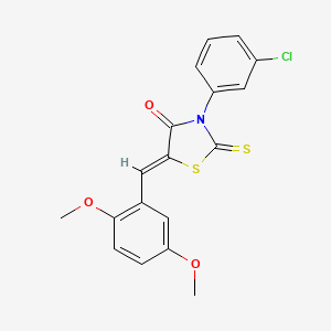 molecular formula C18H14ClNO3S2 B11695712 3-(3-Chloro-phenyl)-5-(2,5-dimethoxy-benzylidene)-2-thioxo-thiazolidin-4-one 