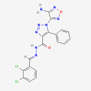 1-(4-amino-1,2,5-oxadiazol-3-yl)-N'-[(E)-(2,3-dichlorophenyl)methylidene]-5-phenyl-1H-1,2,3-triazole-4-carbohydrazide