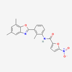 N-[3-(5,7-dimethyl-1,3-benzoxazol-2-yl)-2-methylphenyl]-5-nitrofuran-2-carboxamide