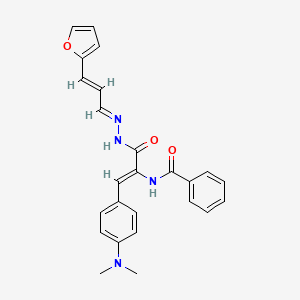 N-[(1Z)-1-[4-(dimethylamino)phenyl]-3-{(2E)-2-[(2E)-3-(furan-2-yl)prop-2-en-1-ylidene]hydrazinyl}-3-oxoprop-1-en-2-yl]benzamide