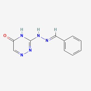 molecular formula C10H9N5O B11695770 3-[(2E)-2-benzylidenehydrazinyl]-1,2,4-triazin-5-ol 