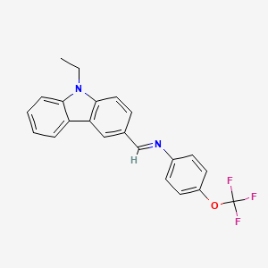 molecular formula C22H17F3N2O B11695776 N-[(E)-(9-ethyl-9H-carbazol-3-yl)methylidene]-4-(trifluoromethoxy)aniline 