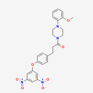 3-[4-(3,5-Dinitrophenoxy)phenyl]-1-[4-(2-methoxyphenyl)piperazin-1-yl]propan-1-one