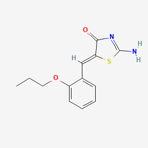 molecular formula C13H14N2O2S B11695783 2-Imino-5-(2-propoxy-benzylidene)-thiazolidin-4-one 