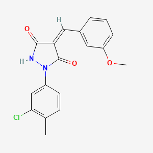 (4Z)-1-(3-chloro-4-methylphenyl)-4-[(3-methoxyphenyl)methylidene]pyrazolidine-3,5-dione