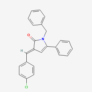 molecular formula C24H18ClNO B11695834 (3E)-1-benzyl-3-(4-chlorobenzylidene)-5-phenyl-1,3-dihydro-2H-pyrrol-2-one 