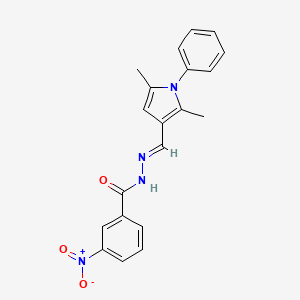 molecular formula C20H18N4O3 B11695839 N'-[(E)-(2,5-dimethyl-1-phenyl-1H-pyrrol-3-yl)methylidene]-3-nitrobenzohydrazide 