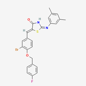 (2E,5Z)-5-{3-bromo-4-[(4-fluorobenzyl)oxy]benzylidene}-2-[(3,5-dimethylphenyl)imino]-1,3-thiazolidin-4-one