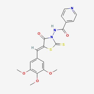 N-[(5Z)-4-oxo-2-thioxo-5-(3,4,5-trimethoxybenzylidene)-1,3-thiazolidin-3-yl]pyridine-4-carboxamide