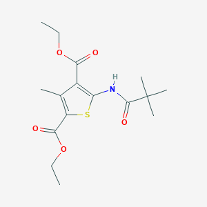 molecular formula C16H23NO5S B11695911 2,4-Diethyl 5-(2,2-dimethylpropanamido)-3-methylthiophene-2,4-dicarboxylate 