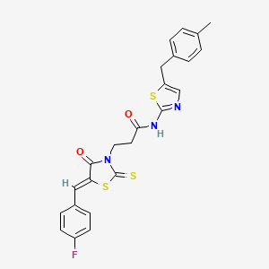 3-[(5Z)-5-[(4-Fluorophenyl)methylidene]-4-oxo-2-sulfanylidene-1,3-thiazolidin-3-YL]-N-{5-[(4-methylphenyl)methyl]-1,3-thiazol-2-YL}propanamide