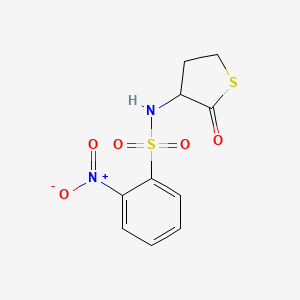 molecular formula C10H10N2O5S2 B11695926 2-nitro-N-(2-oxotetrahydrothiophen-3-yl)benzenesulfonamide 