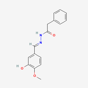 molecular formula C16H16N2O3 B11695928 N'-[(E)-(3-hydroxy-4-methoxyphenyl)methylidene]-2-phenylacetohydrazide 