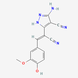 5-amino-3-[(Z)-1-cyano-2-(4-hydroxy-3-methoxyphenyl)ethenyl]-1H-pyrazole-4-carbonitrile