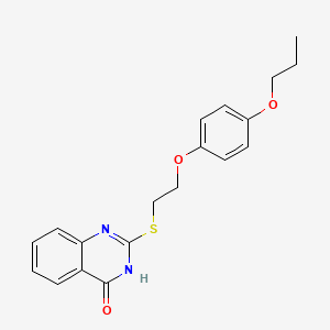 molecular formula C19H20N2O3S B11695935 2-[2-(4-propoxyphenoxy)ethylsulfanyl]-1H-quinazolin-4-one 