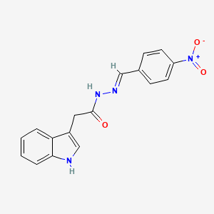 2-(1H-indol-3-yl)-N'-[(E)-(4-nitrophenyl)methylidene]acetohydrazide