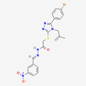 molecular formula C21H19BrN6O3S B11695943 2-{[5-(4-bromophenyl)-4-(2-methyl-2-propenyl)-4H-1,2,4-triazol-3-yl]sulfanyl}-N'-[(E)-(3-nitrophenyl)methylidene]acetohydrazide CAS No. 330838-42-1