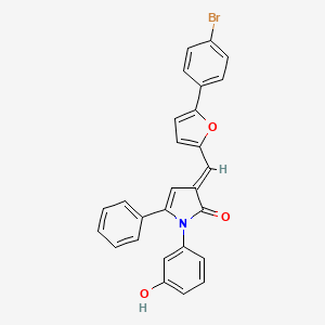 molecular formula C27H18BrNO3 B11695947 (3E)-3-{[5-(4-bromophenyl)furan-2-yl]methylidene}-1-(3-hydroxyphenyl)-5-phenyl-1,3-dihydro-2H-pyrrol-2-one 