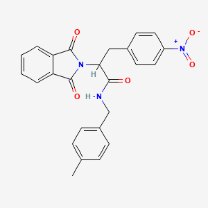 molecular formula C25H21N3O5 B11695957 2-(1,3-Dioxo-2,3-dihydro-1H-isoindol-2-YL)-N-[(4-methylphenyl)methyl]-3-(4-nitrophenyl)propanamide 