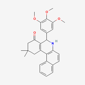 molecular formula C28H29NO4 B11695959 2,2-dimethyl-5-(3,4,5-trimethoxyphenyl)-2,3,5,6-tetrahydrobenzo[a]phenanthridin-4(1H)-one 